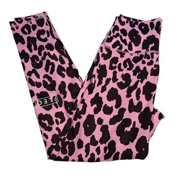 Fleo Pants - FLEO El Toro High Rise Leggings Pink Leopard Cheetah Print 25" Medium
